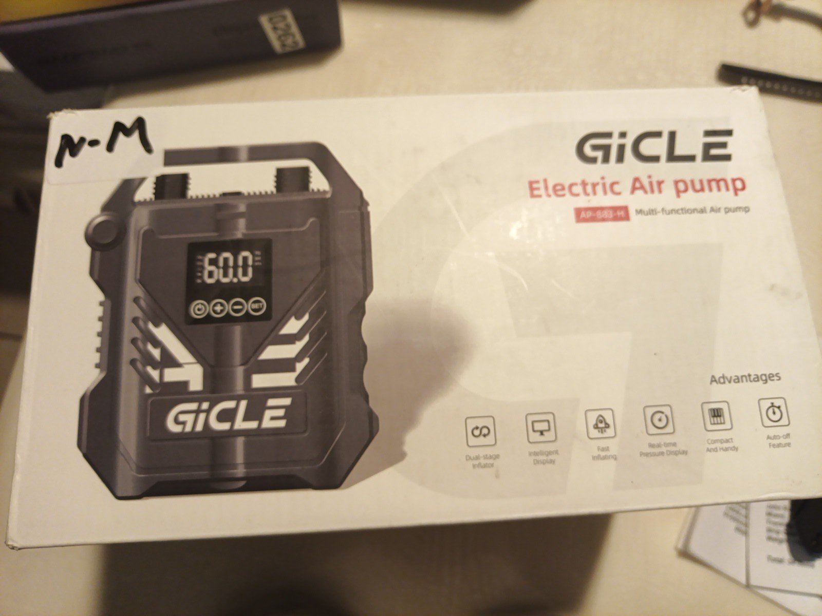 Gicle Electric Air Pump With Digital Display And Up To 60 Psi Ap-833-H Brand New0