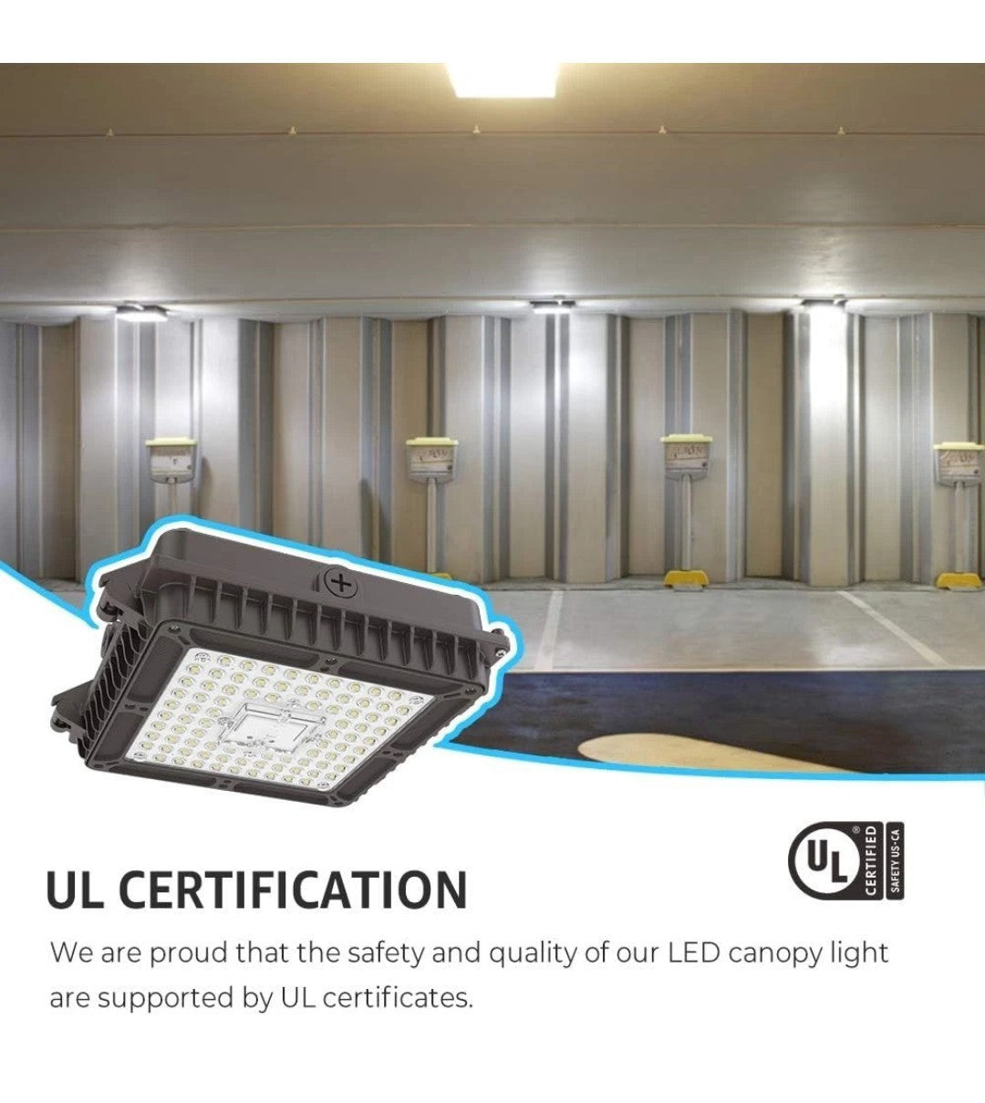 HYPERLITE 100W LED Canopy Lights: Dimmable 100W-5000K, Bronze1