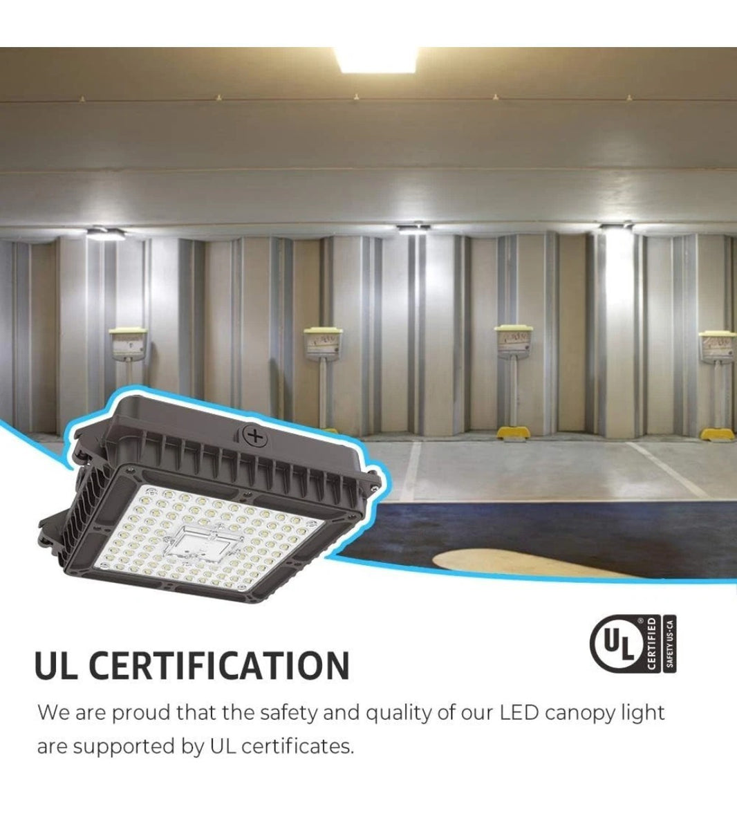 HYPERLITE 100W LED Canopy Lights: Dimmable 100W-5000K, Bronze1