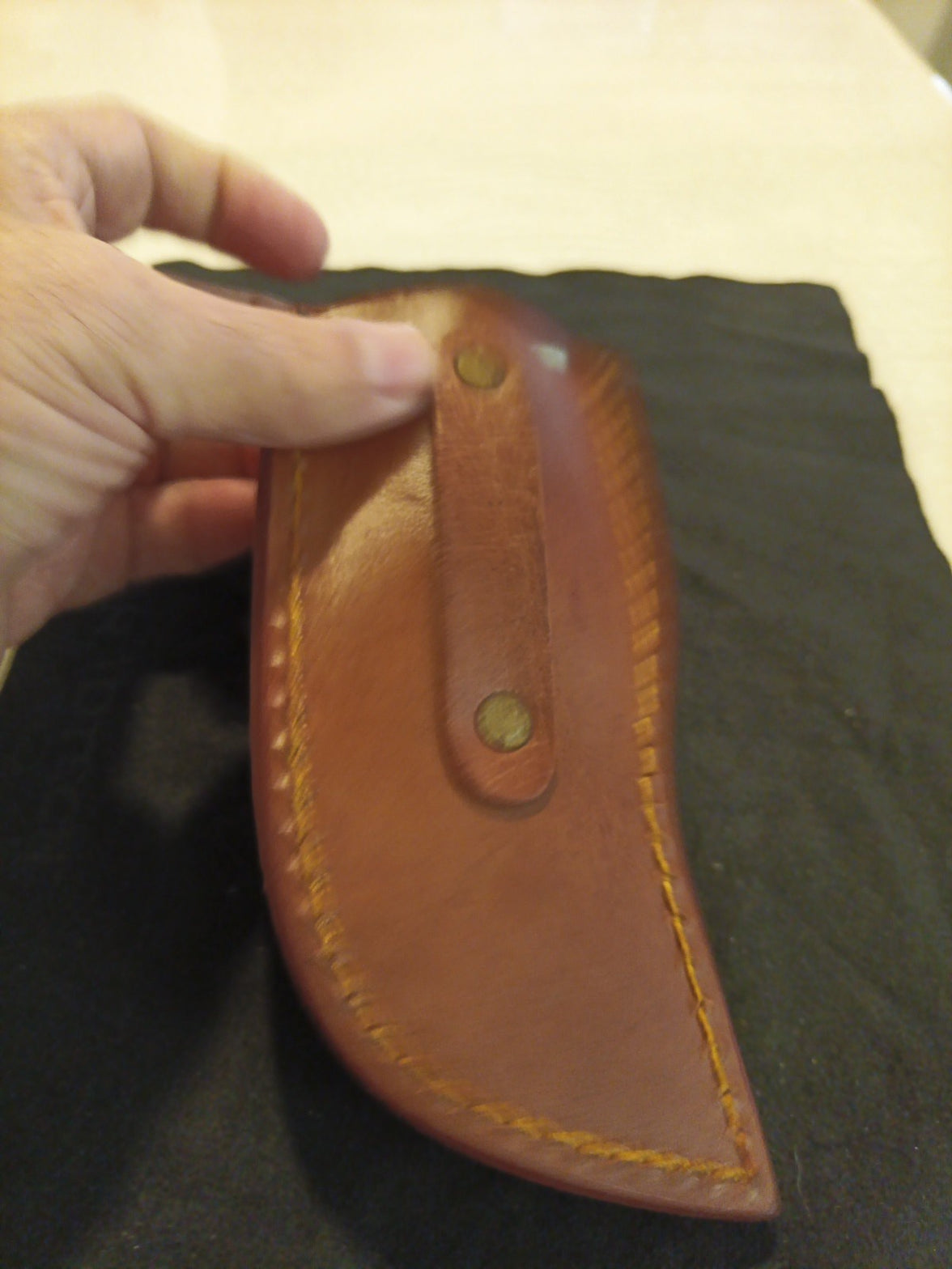 Damascus Fixed Blade With Leather Sheath  3.2 Inch Blade6
