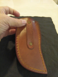 Damascus Fixed Blade With Leather Sheath  3.2 Inch Blade6