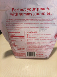 Peach Perfect Creatine Gummies 5g Tropical Fruit- Expires 6/271