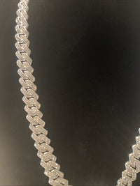 Silver Iced Out AAA CZ Cuban Link Chain 22” , 14 mm Thick, & Bracelet 8” 14 mm3