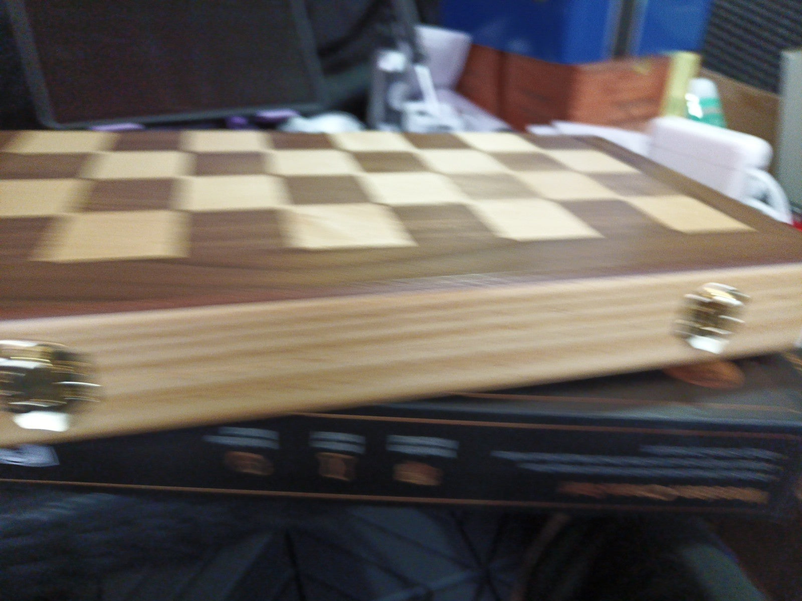 15'' Walnut Chess Set with Storage Board for Adults & Children, 2 Players4
