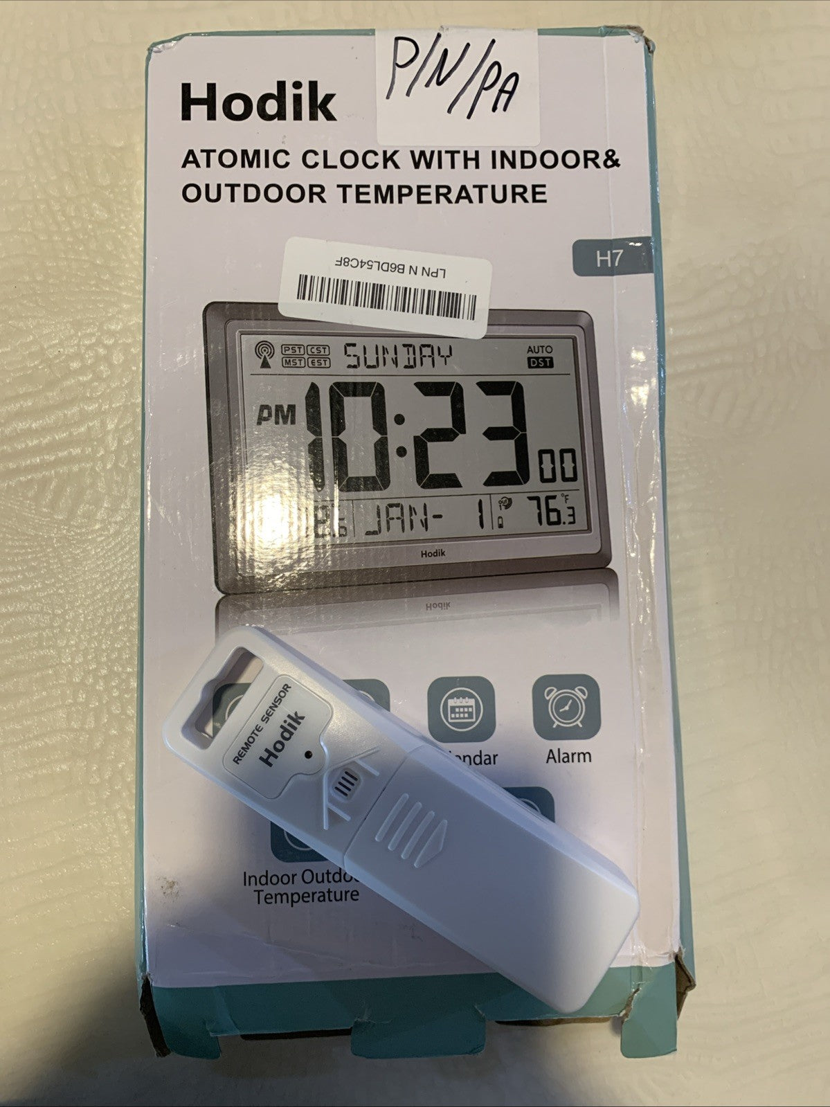 Hodik Atomic Clock With Indoor/Outdoor Temperature With Backlight0