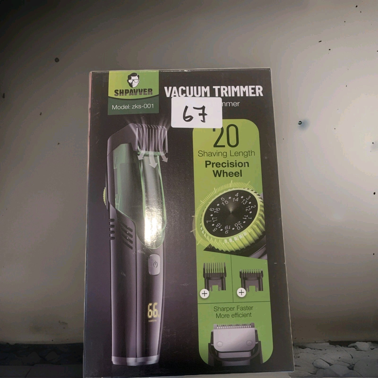 SHPAVVER Vacuum Beard Trimmer for Men, Rechargeable Mustache Trimmer0