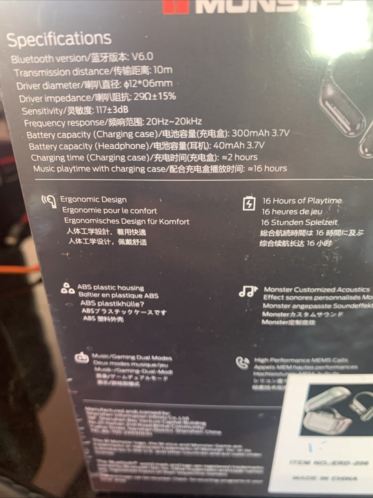 Monster Maxstar MQO42 True Wireless Bluetooth Gaming Headphones Earbuds2