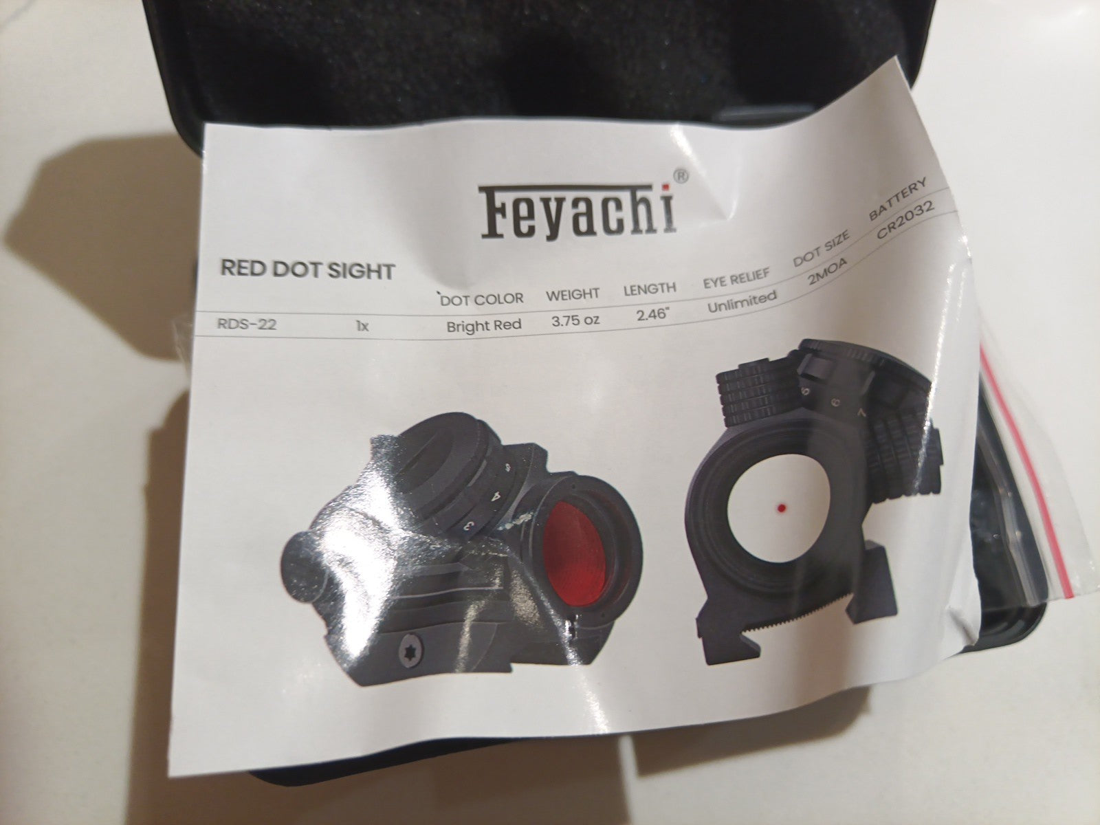 Feyachi RDS-22 2 MOA Red Dot Sight Compact Red Dot Scope 1 x 22mm򟙺