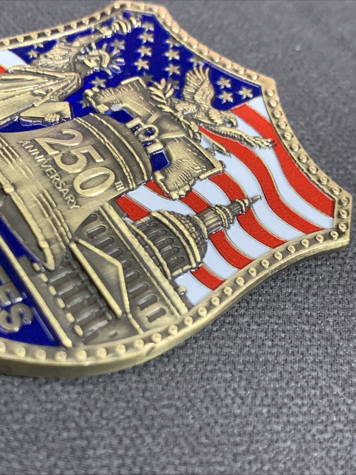 Liberty Bell 250th Challenge Coin 1.5 in round. Engraved Enameled Heavy Detailed2