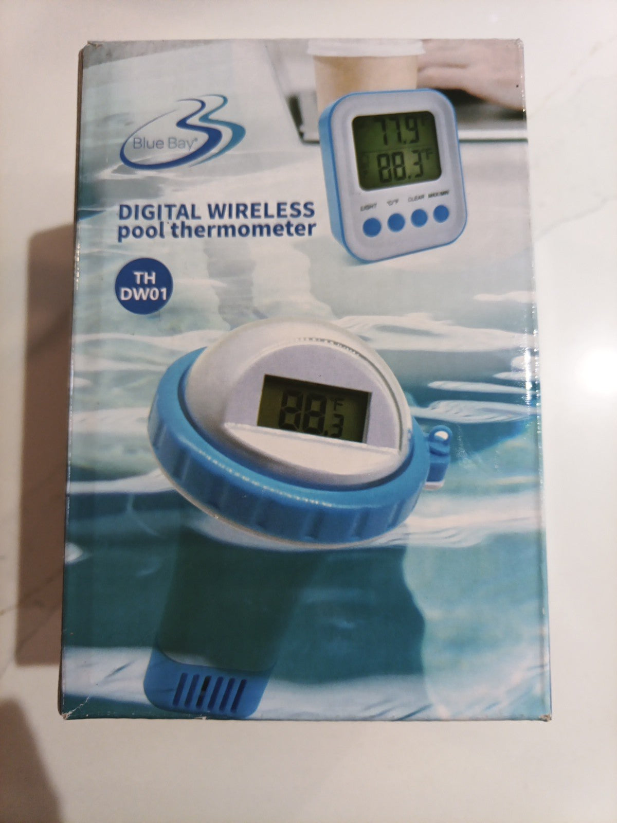 Wireless Pool Thermometer, Floating Easy Read,  Digital Thermo Blue Bay TH-DW010