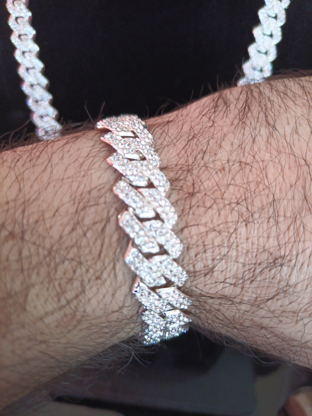 14 MM Miami Cuban Bracelet 7" CZ  AAA Quility Diamond, Silver Color0
