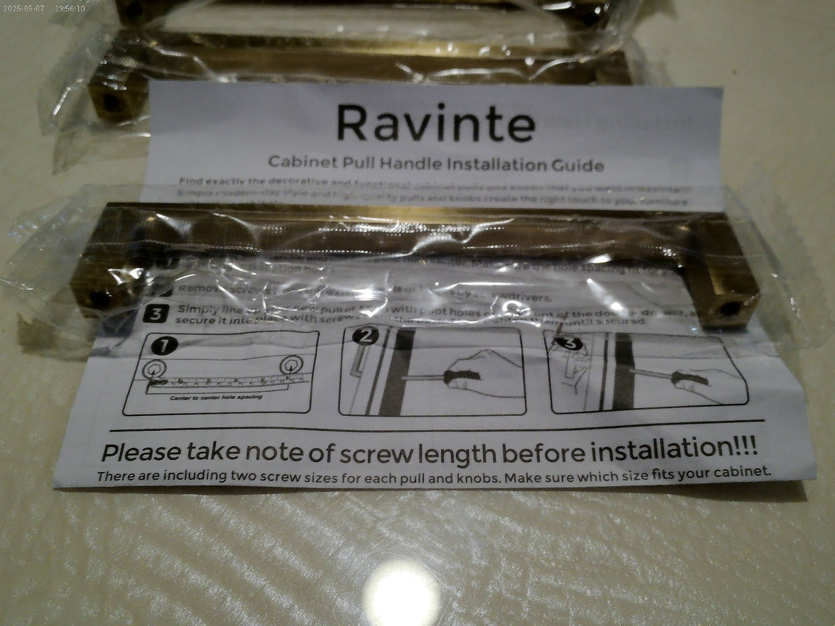 Ravinte 10 Pack Solid 5 Inch Center to Center Slim Square Bar Drawer Handles New1