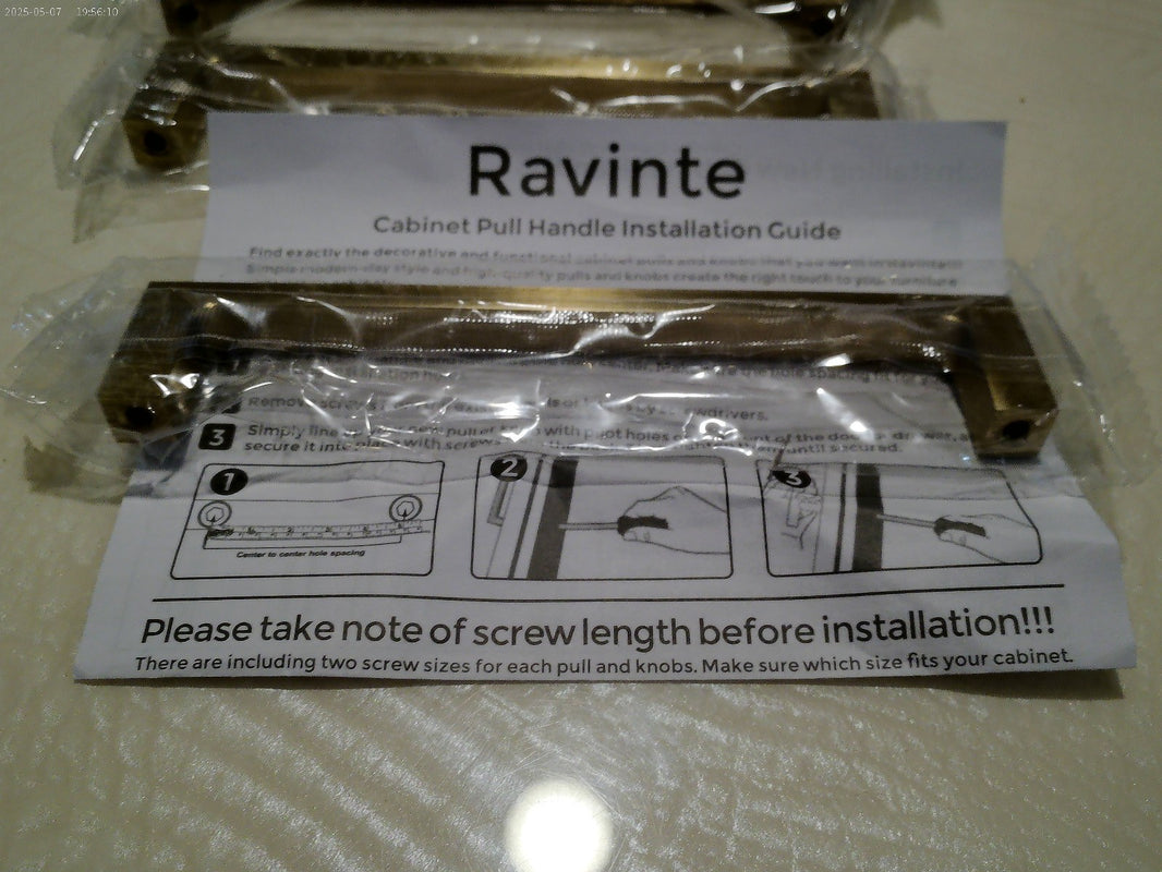 Ravinte 10 Pack Solid 5 Inch Center to Center Slim Square Bar Drawer Handles New1
