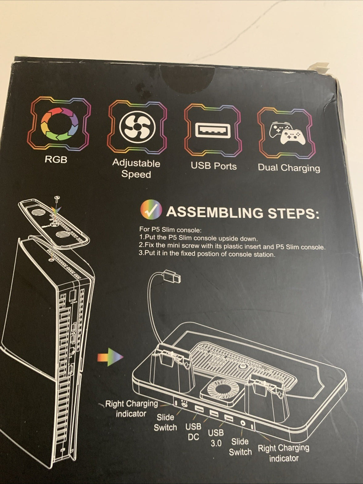 RGB Mutifunction Charging Station w/ Cooling Fan, for PS5 & Slim4
