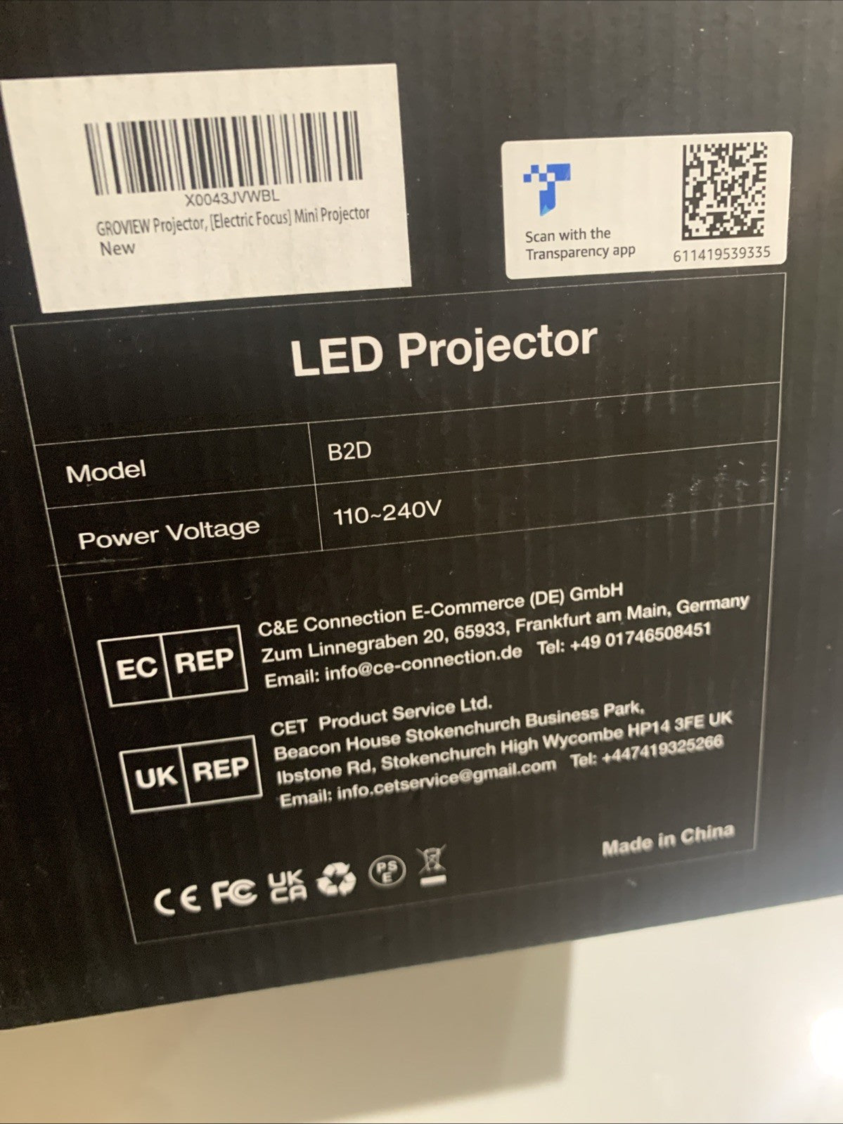 [Electric Focus] GROVIEW Mini Projector Bluetooth, Fully Sealed Por... Fast Ship2