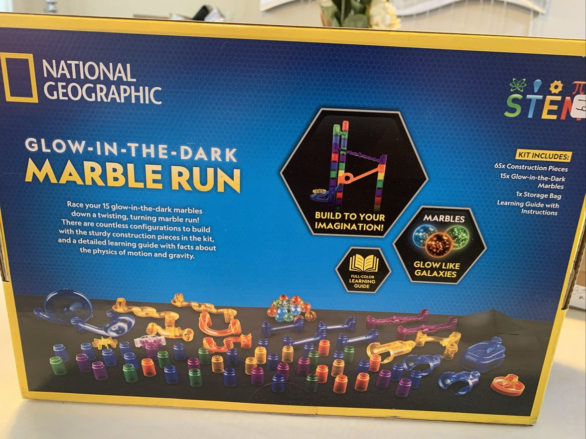 NATIONAL GEOGRAPHIC Glowing Marble Run – 80 Pc Construction Set No Book3