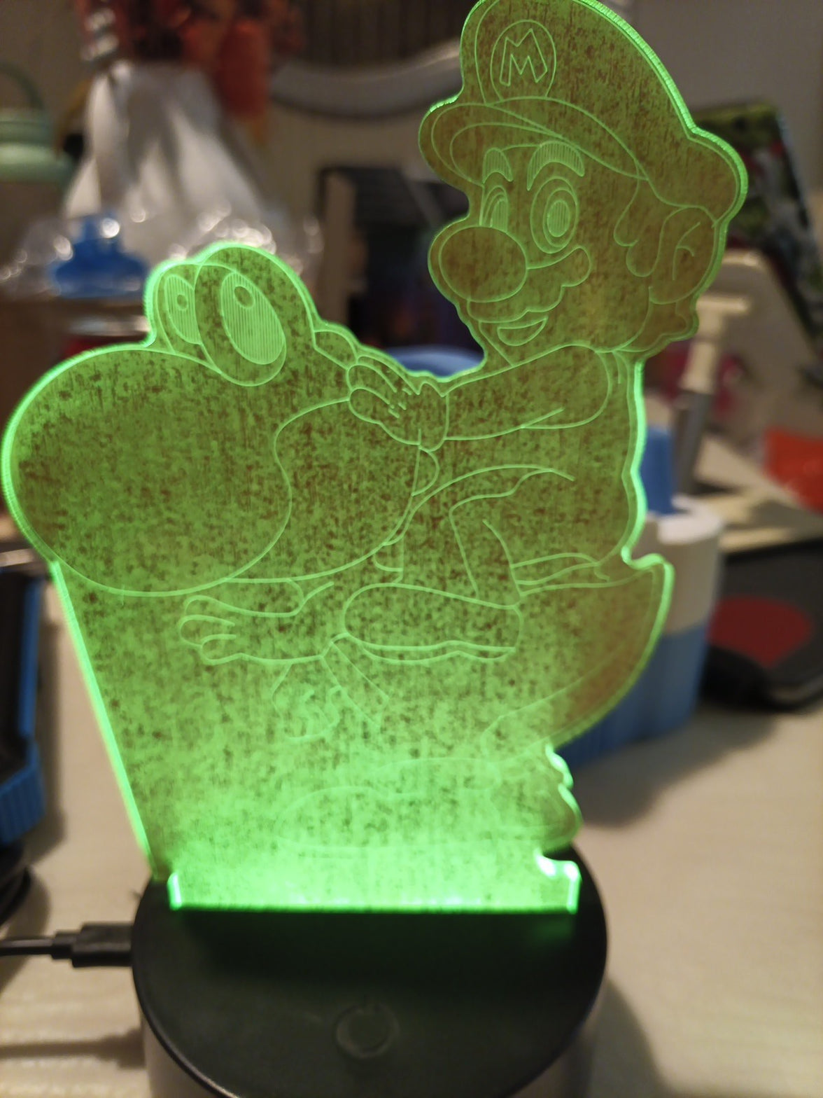 Mario 3D LED Lamp Night Light Seven Color USB or Battery 2