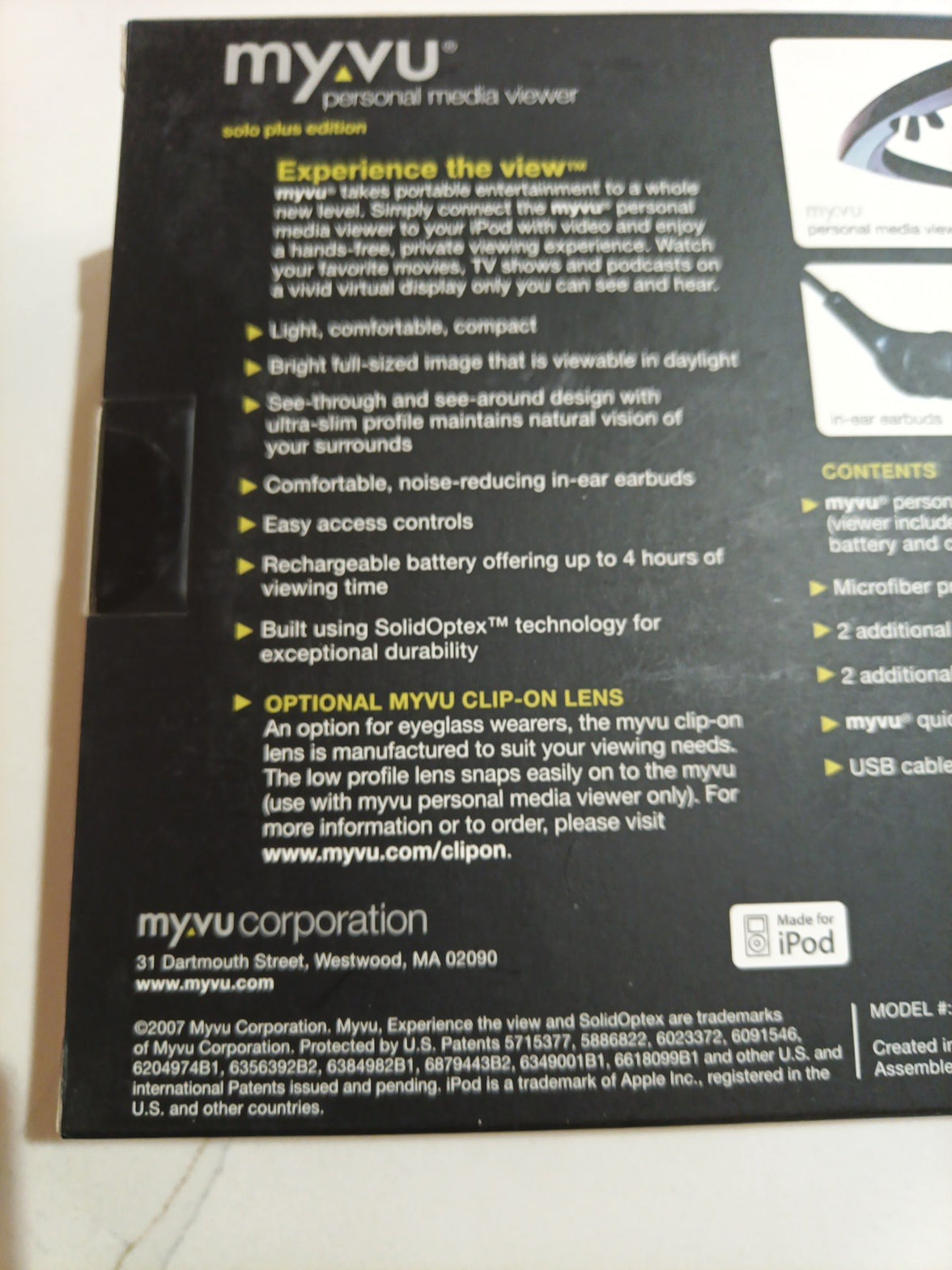 MyVu Personal Media Viewer iPod Glasses Solo Plus Edition 5