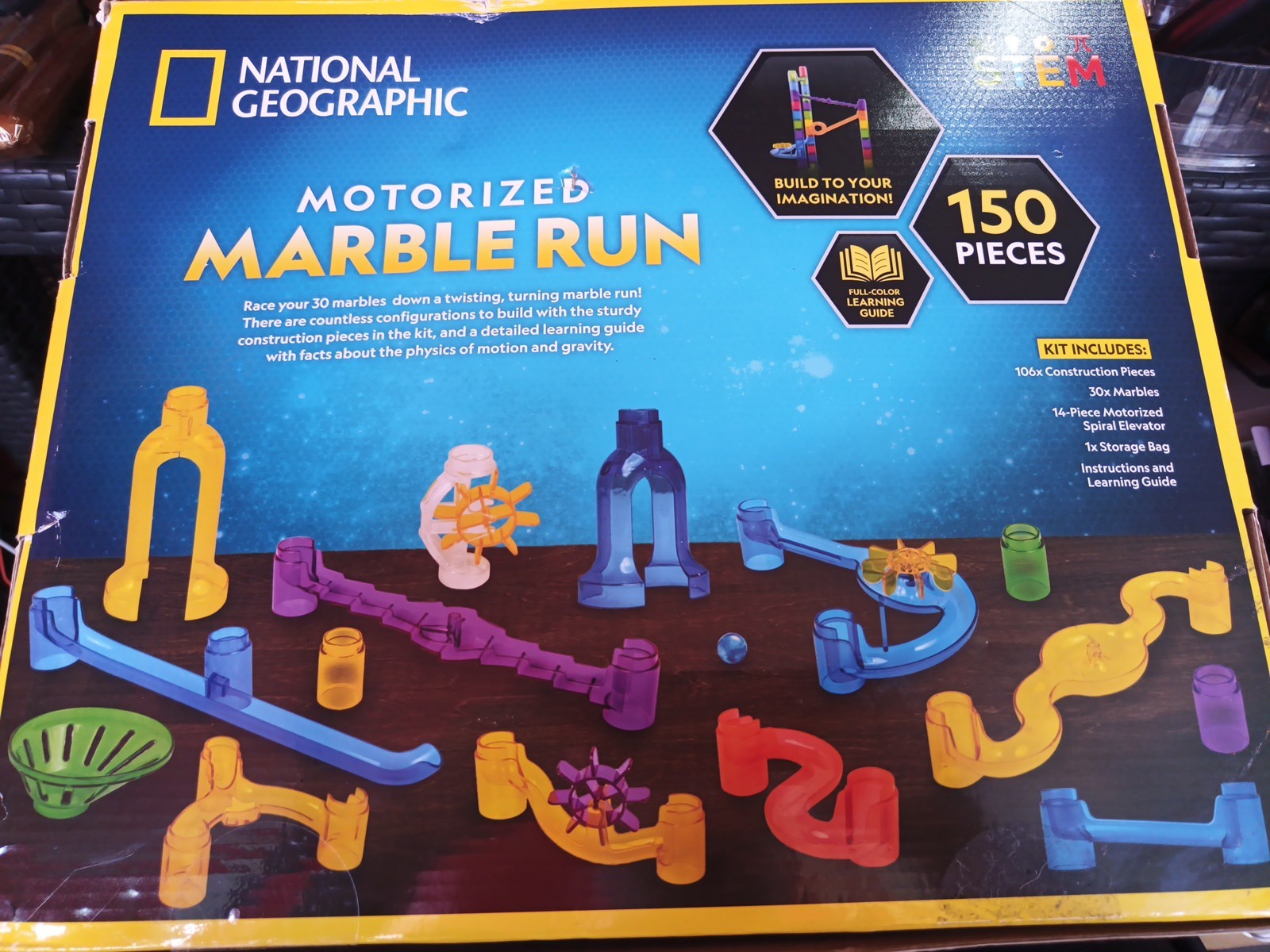 National Geographic Motorized Marble Run 150 Piece STEM Toy Spiral Elevator5
