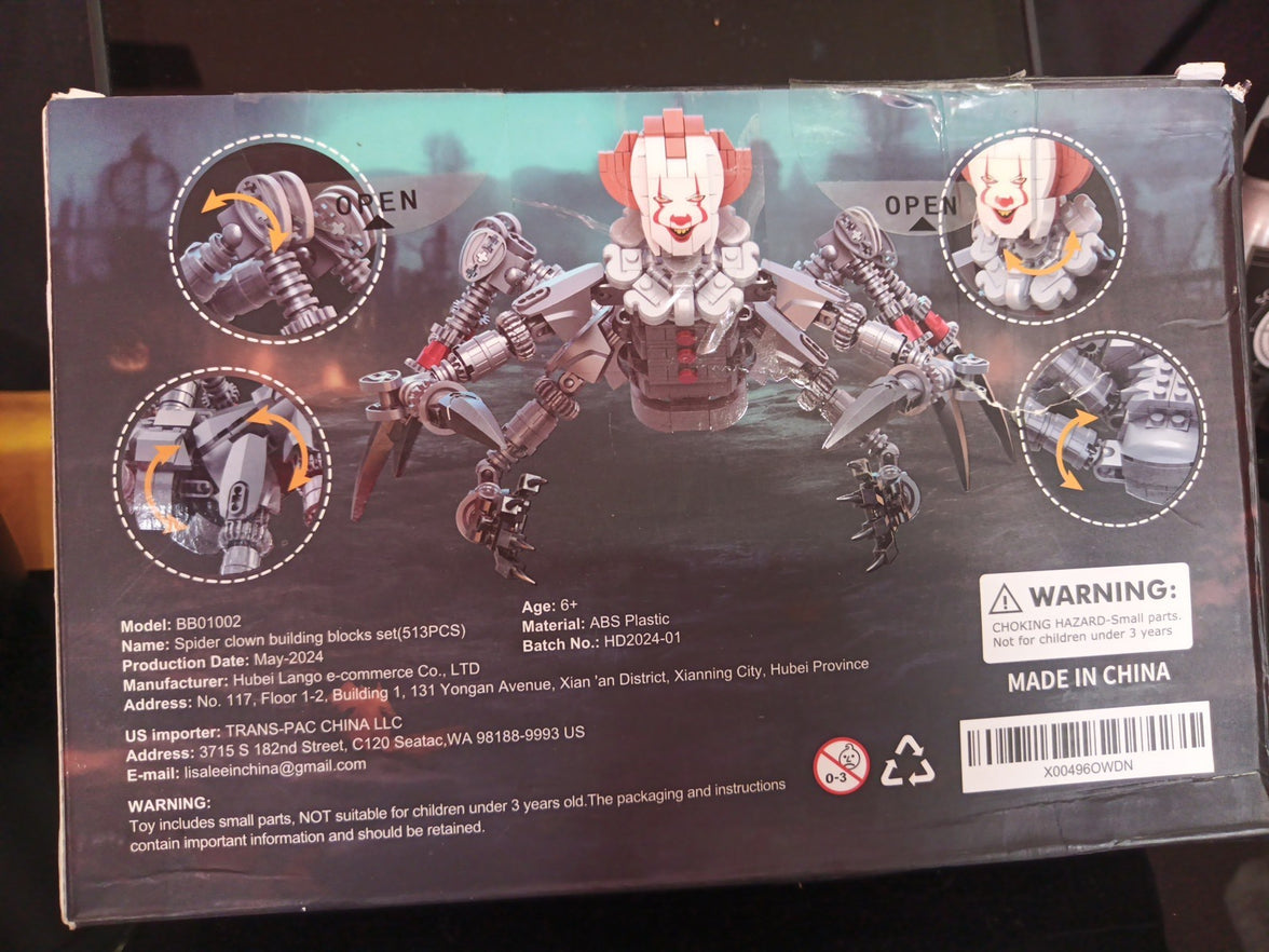 Scary Spider Clown Building Block Set Model BB01002 513 Pieces- Sealed3