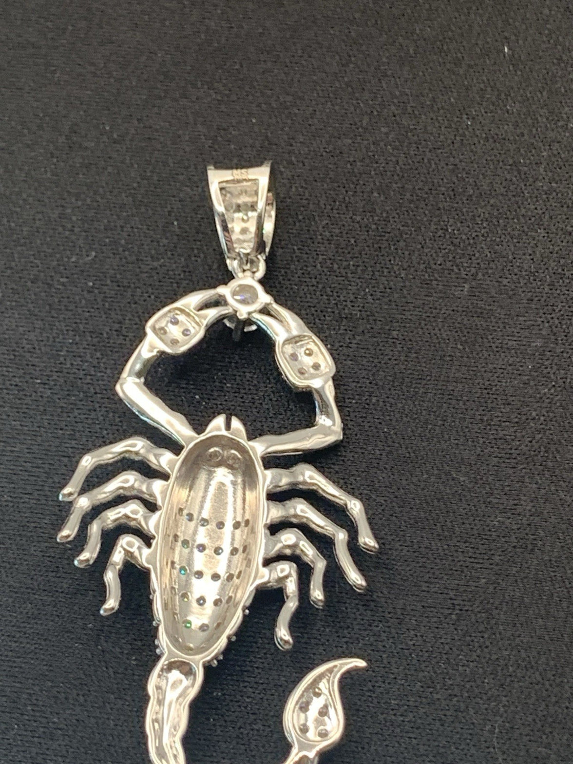 SCORPION CHARM | 3 CTW VVS D MOISSANITE Solid Sterling Silver 925. Weight .36 Oz11