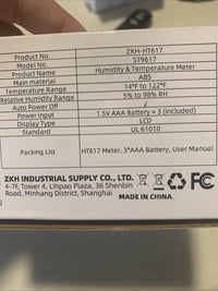 ZKH Humidity & Temperature Meter ZKH-HT6171