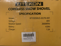 Litekon 40V Brushless Cordless Snow Shovel 13" 2x4Ah Yellow3