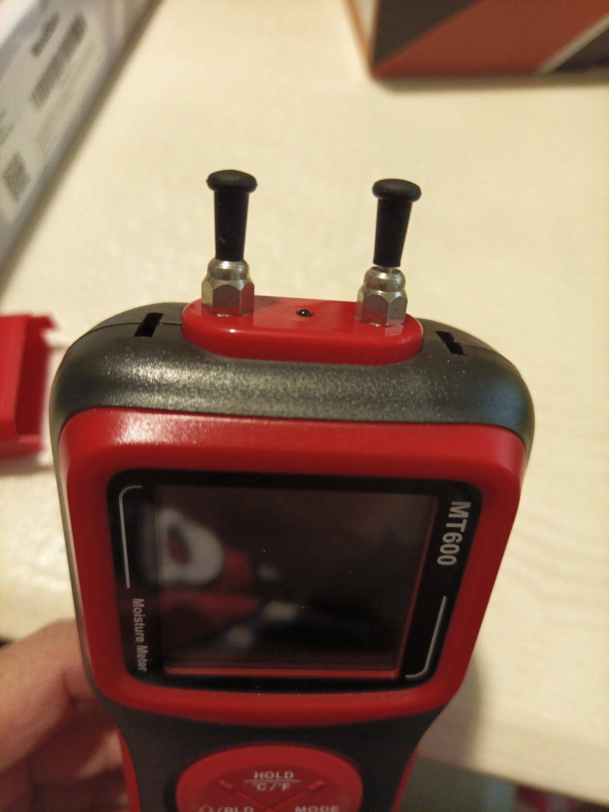 Wood Moisture Meters Pin & Pinless 2 In 1 Moisture Detector Backlit Screen _ red10