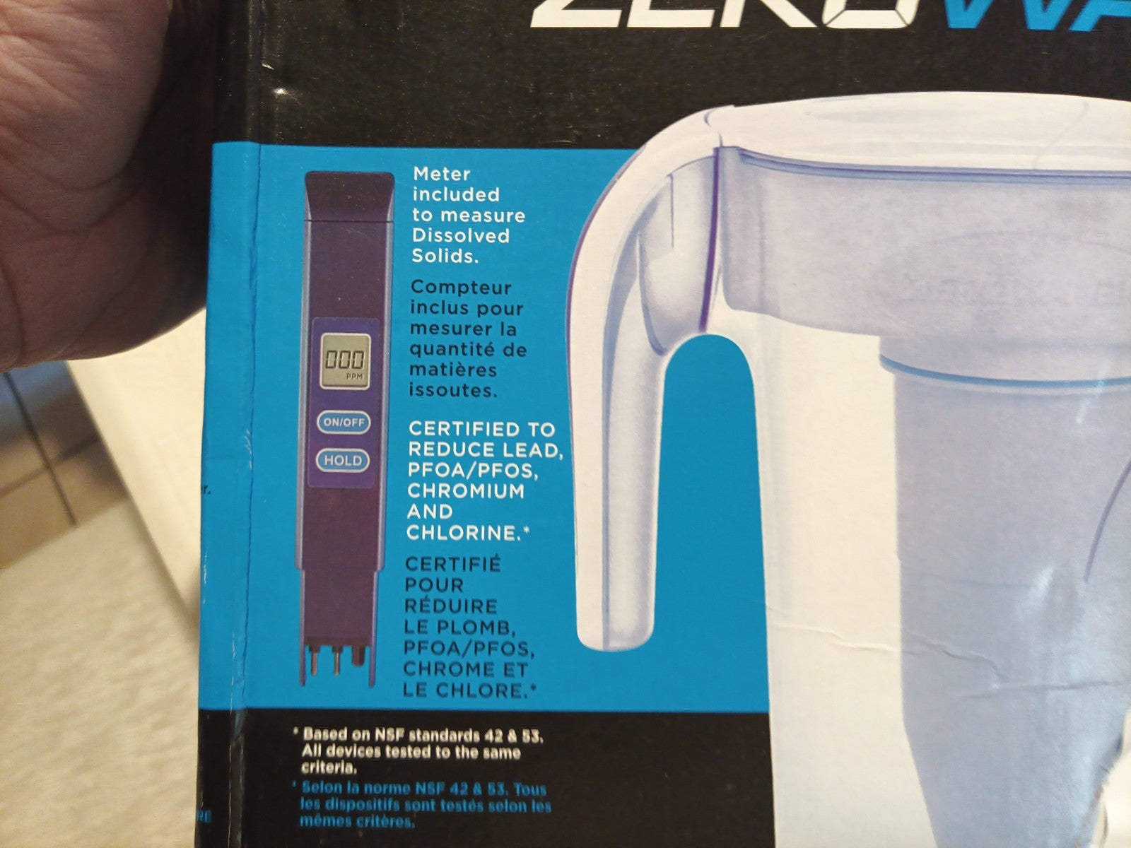 Culligan Zerowater 7-Cup - 1.7 Liter Water Pitcher - Filtration With Tester. NIB2