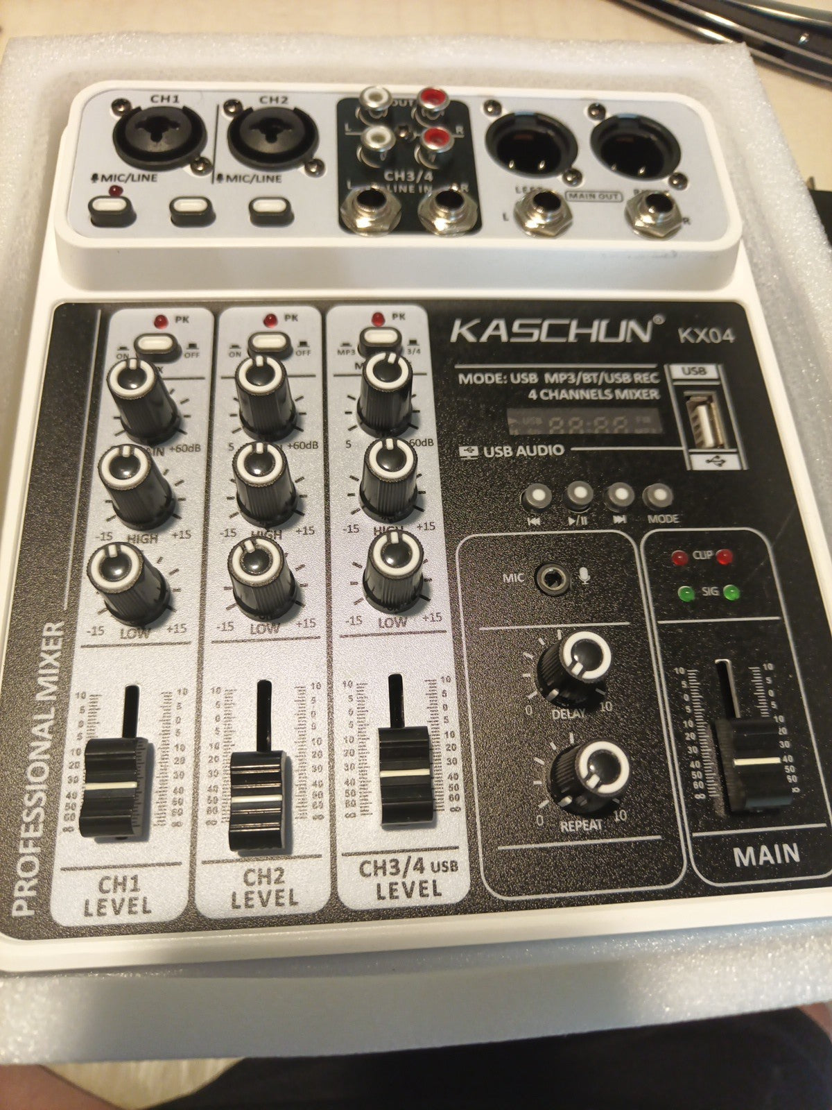 Professional DJ audio mixer, 4-channel DJ mixer, Bluetooth sound mixer, suppo...5