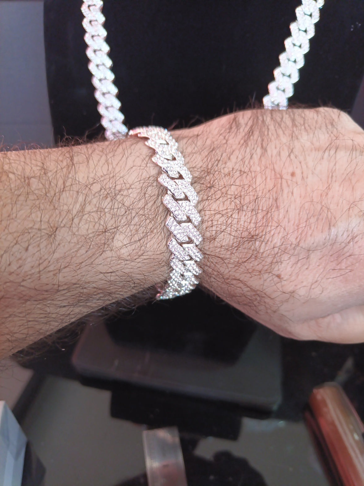 14 MM Miami Cuban Bracelet 7" CZ  AAA Quility Diamond, Silver Color2