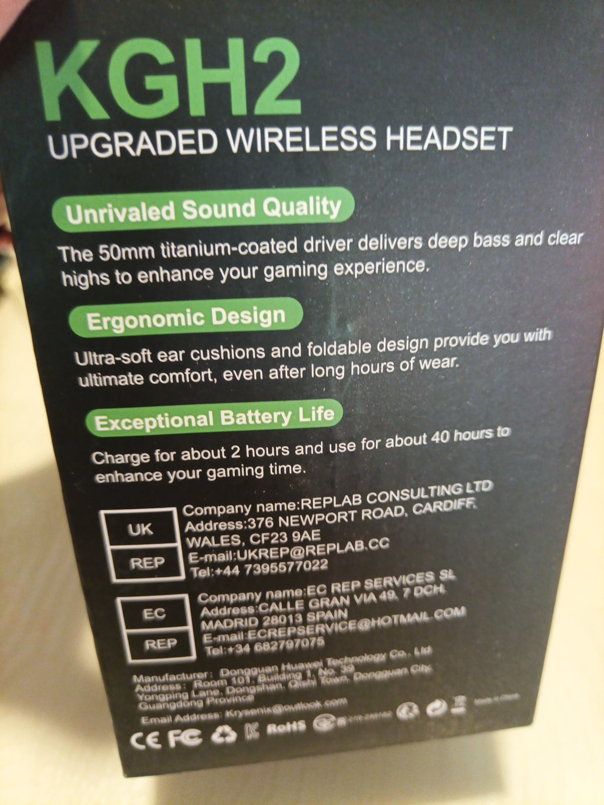 KRYSENIX KGH2 wireless gaming headset3