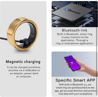 AMOVAN FIT Smart Ring – Gold - Size 10 Ceramic Fitness Tracker, Heart Rate Etc6