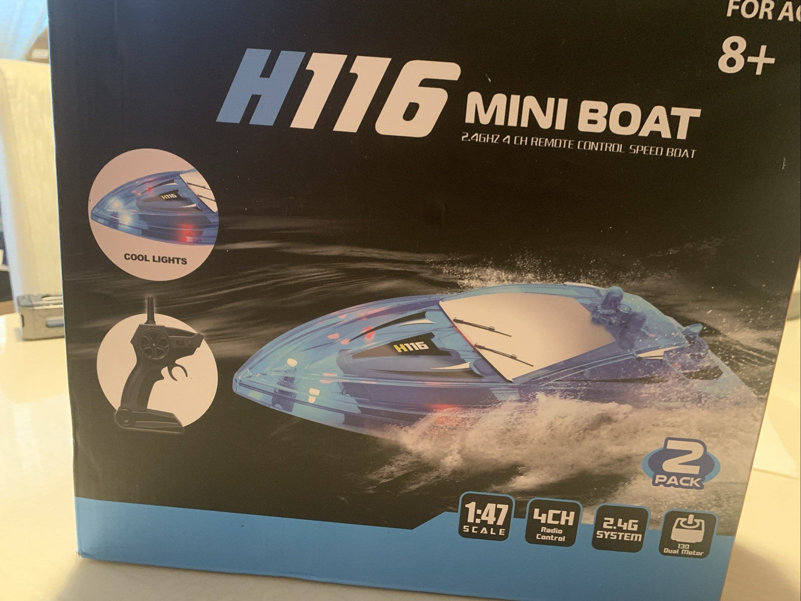 2 Pack RC Toy Vehicles Boat Remote Control Boats Pools Lakes, ROTOBAND H116 Mini2