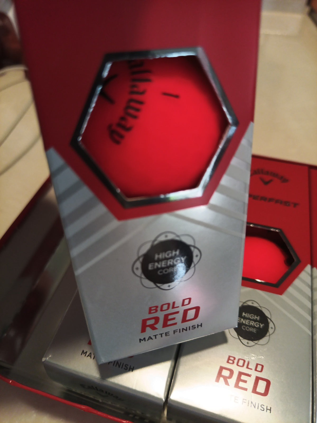 Callaway Golf super fast  Bold RED Golf Balls ~NEW~ THREE  15 Balls6