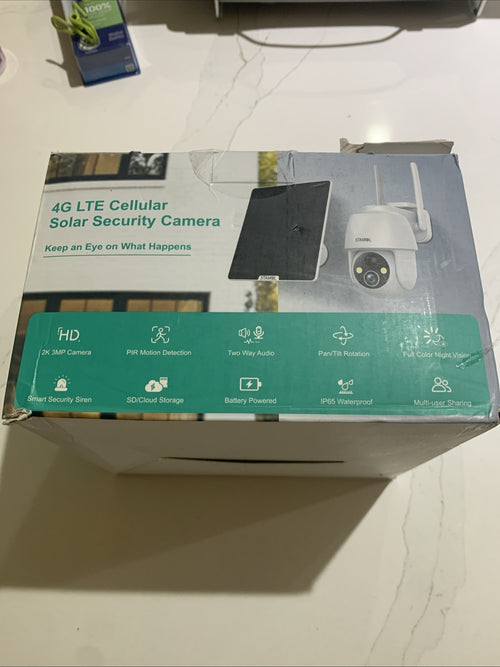 4G LTE Cellular Solar Security Camera Wireless Outdoor No WiFi Needed 30° View1