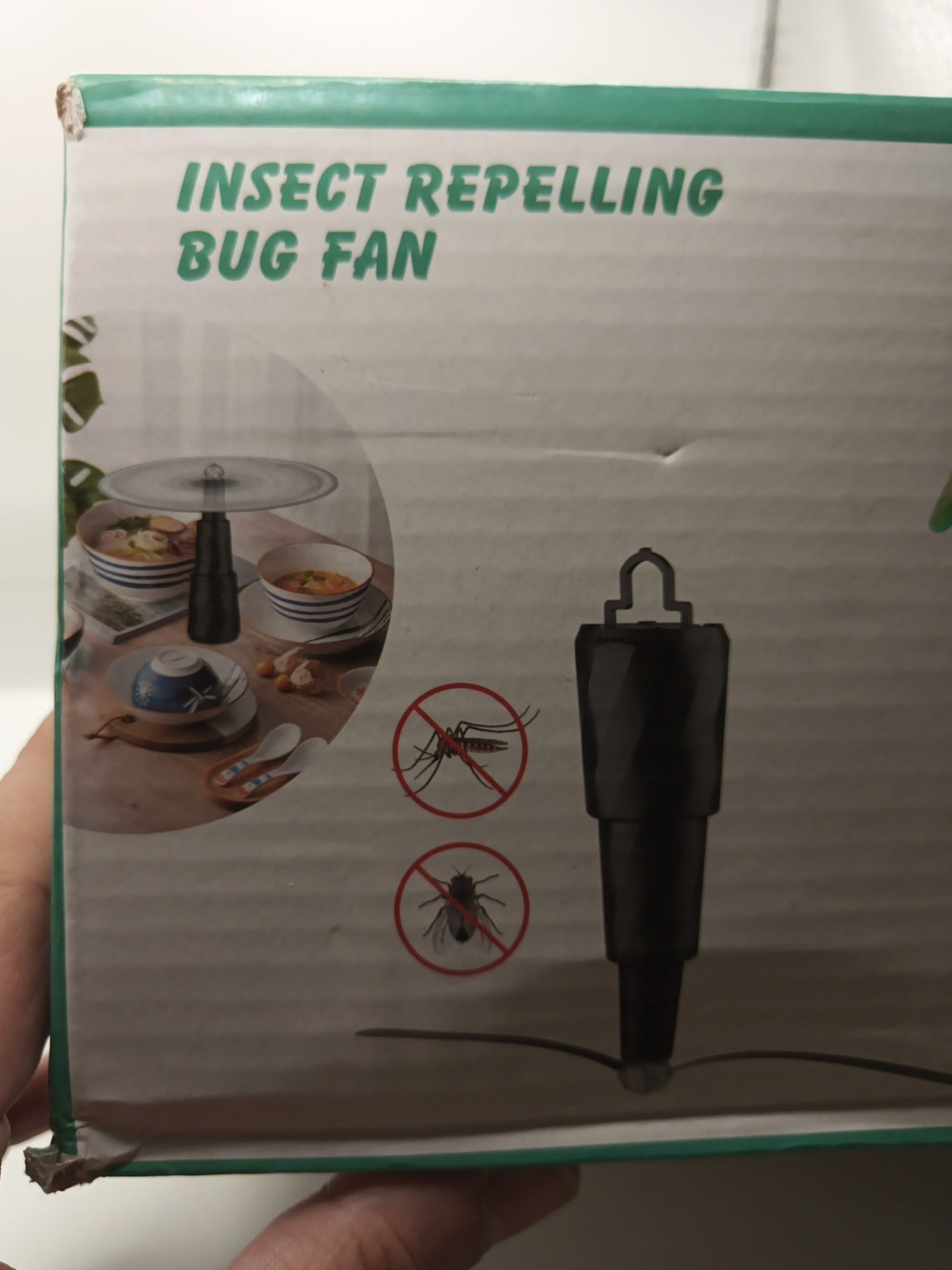 4PCS Bug Fly Repellent Fans for Tables with Holographic Blades and Hanging Hook3