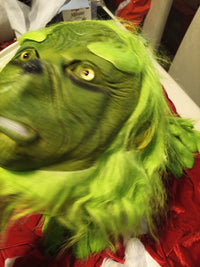 Adult Grinch Costume Mask And Outfit 6 Piece. MASK Might Scare The Kids.  US XL3