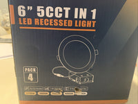 4 Pack 6 Inch 5CCT Ultra-Thin LED Recessed Ceiling Lights with Junction Box0