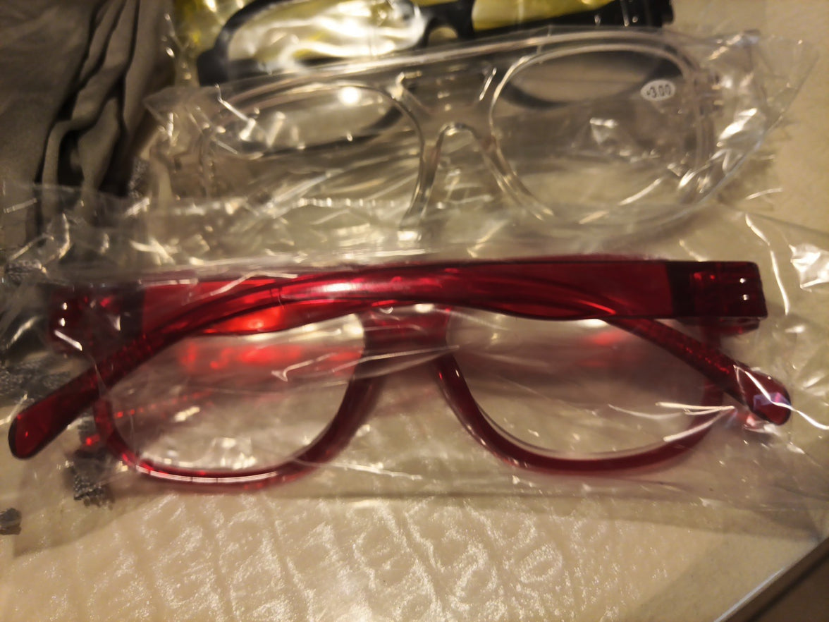 Solid Multi Color Plastic Aviator Eyeglasses Readers +3.0 - 6 Pack5