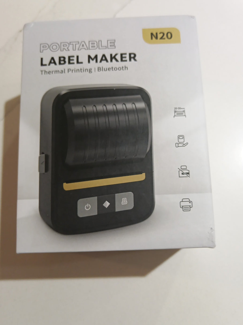 Portable Label Maker N20 Thermal Bluetooth Printer 203DPI w/ 2x2 Label Roll NEW0