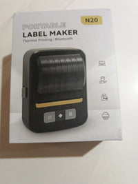 Portable Label Maker N20 Thermal Bluetooth Printer 203DPI w/ 2x2 Label Roll NEW0