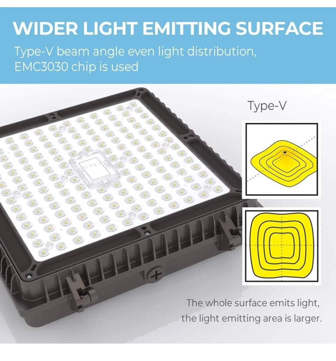 HYPERLITE 100W LED Canopy Lights: Dimmable 100W-5000K, Bronze4