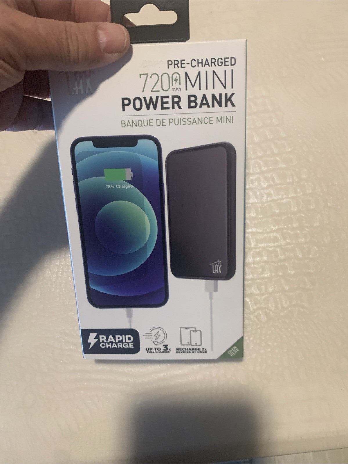 LAX 7200 mAh Black Mini Power Bank1