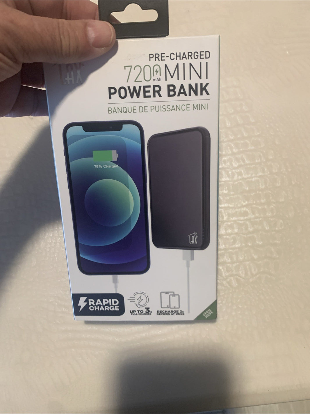 LAX 7200 mAh Black Mini Power Bank1