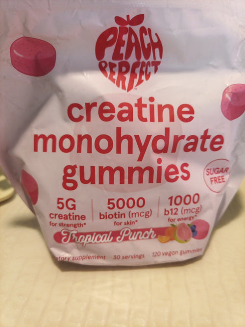 Peach Perfect Creatine Gummies 5g Tropical Fruit- Expires 6/27