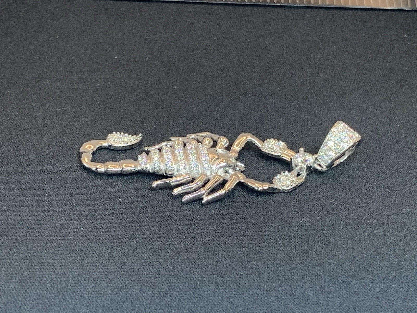 SCORPION CHARM | 3 CTW VVS D MOISSANITE Solid Sterling Silver 925. Weight .36 Oz12