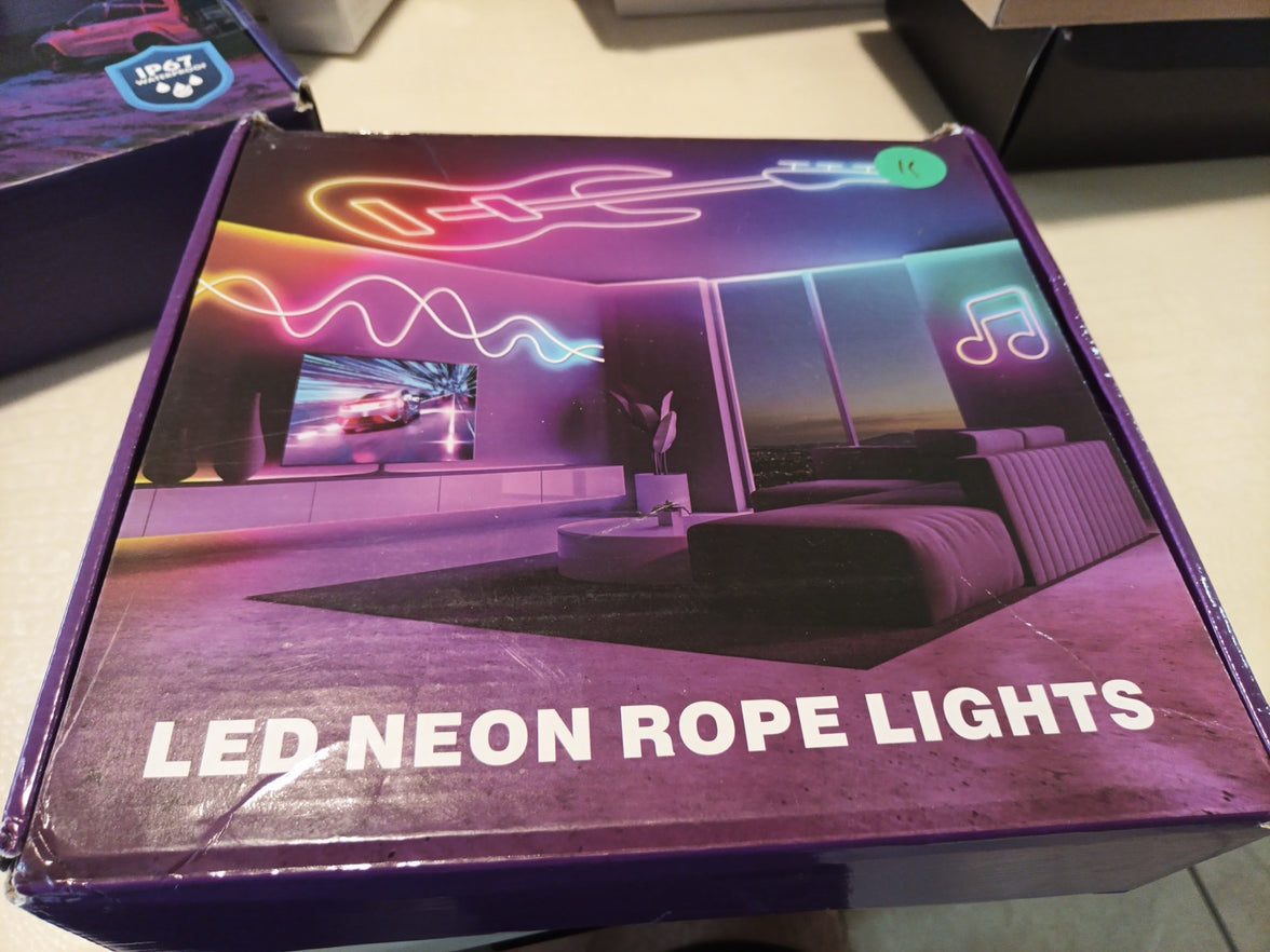 Flexible (2) 50Ft Led Neon Rope Lights,Control with App/Remote,Waterproof,0