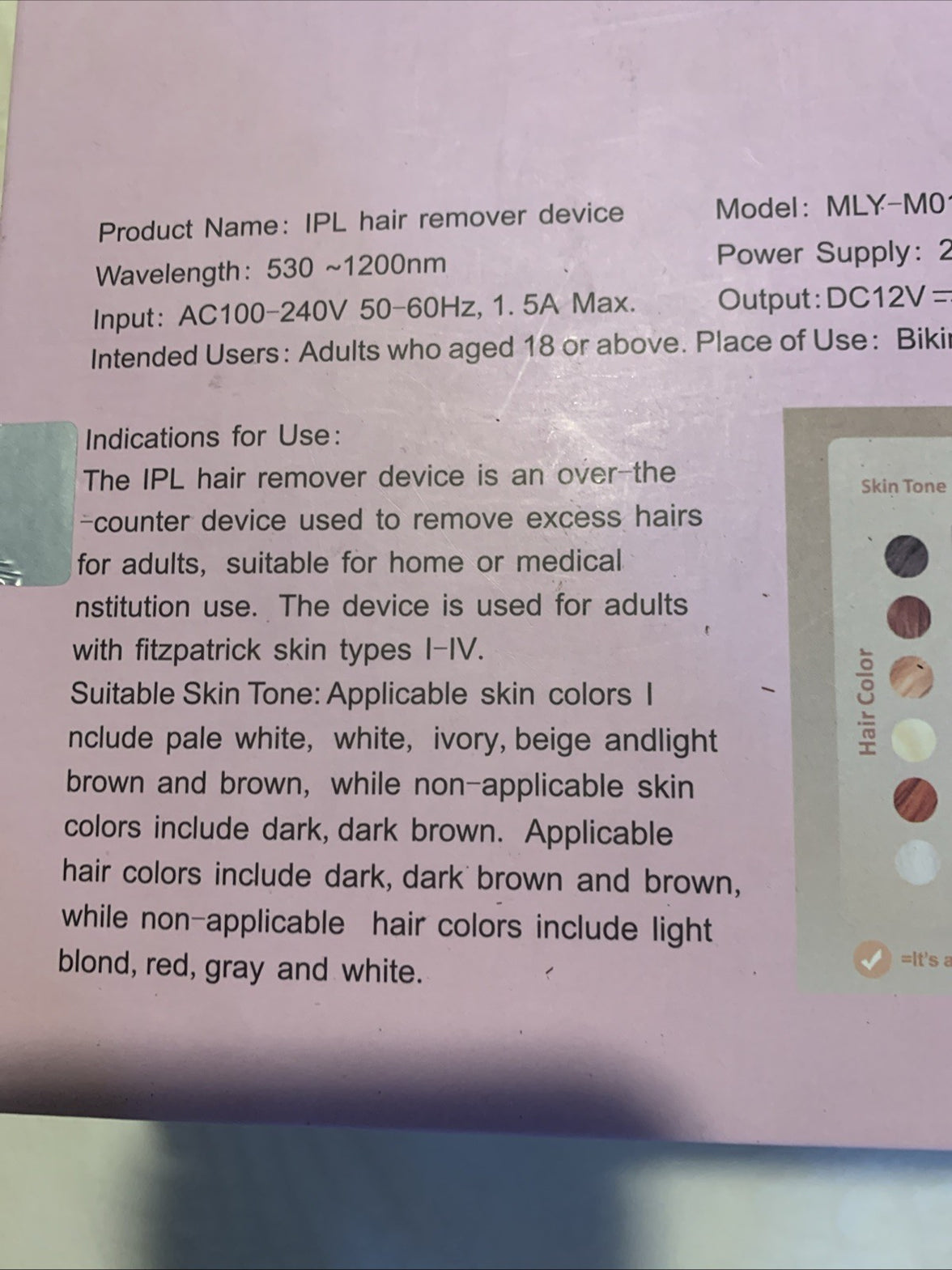 Ipl Hair Removal Device, Lightweight, Multi Intensity Levels3