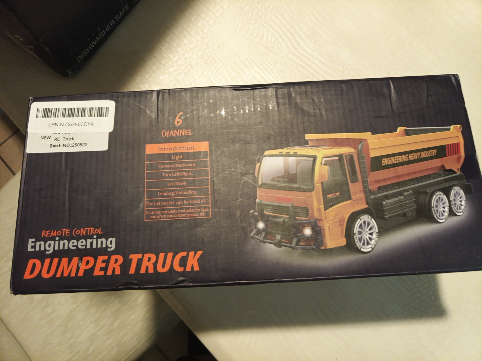 Dumpster Truck With Remote control Yellow And Black 7 Channel RC0